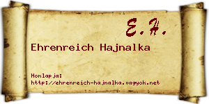 Ehrenreich Hajnalka névjegykártya